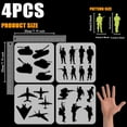 thumbnail image 2 of 4 PCS Army Soldiers Stencil Tanks Bombers Stencil 7.9x7.9inch Military Soldier Troops Stencil Rifles Stencil Soldiers Memorial Day Stencil, 2 of 7