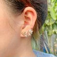 thumbnail image 4 of Multicolor Gold Color CZ Ear Cuff Climbing Feather Angle Wing Hook Stud Earrings, 4 of 9