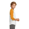 thumbnail image 3 of Sport-Tek Youth Colorblock Raglan Jersey-XL (White/Gold), 3 of 6