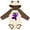 Natural & Brown w Ears, variant on Inktastic I Wear Purple for My Nana Pancreatic Cancer Awareness Boys or Girls Long Sleeve Baby Bodysuit