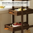 thumbnail image 6 of Tribesigns Slim Solid Wood Storage Cart for Small Space, 4-Tier Kitchen Rolling Cart with Wheels, Walnut, 6 of 9