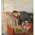 thumbnail image 2 of Christian Krohg 15x16 Gold Ornate Wood Frame and Double Matted Museum Art Print Titled - Mother and Child (1883), 2 of 4