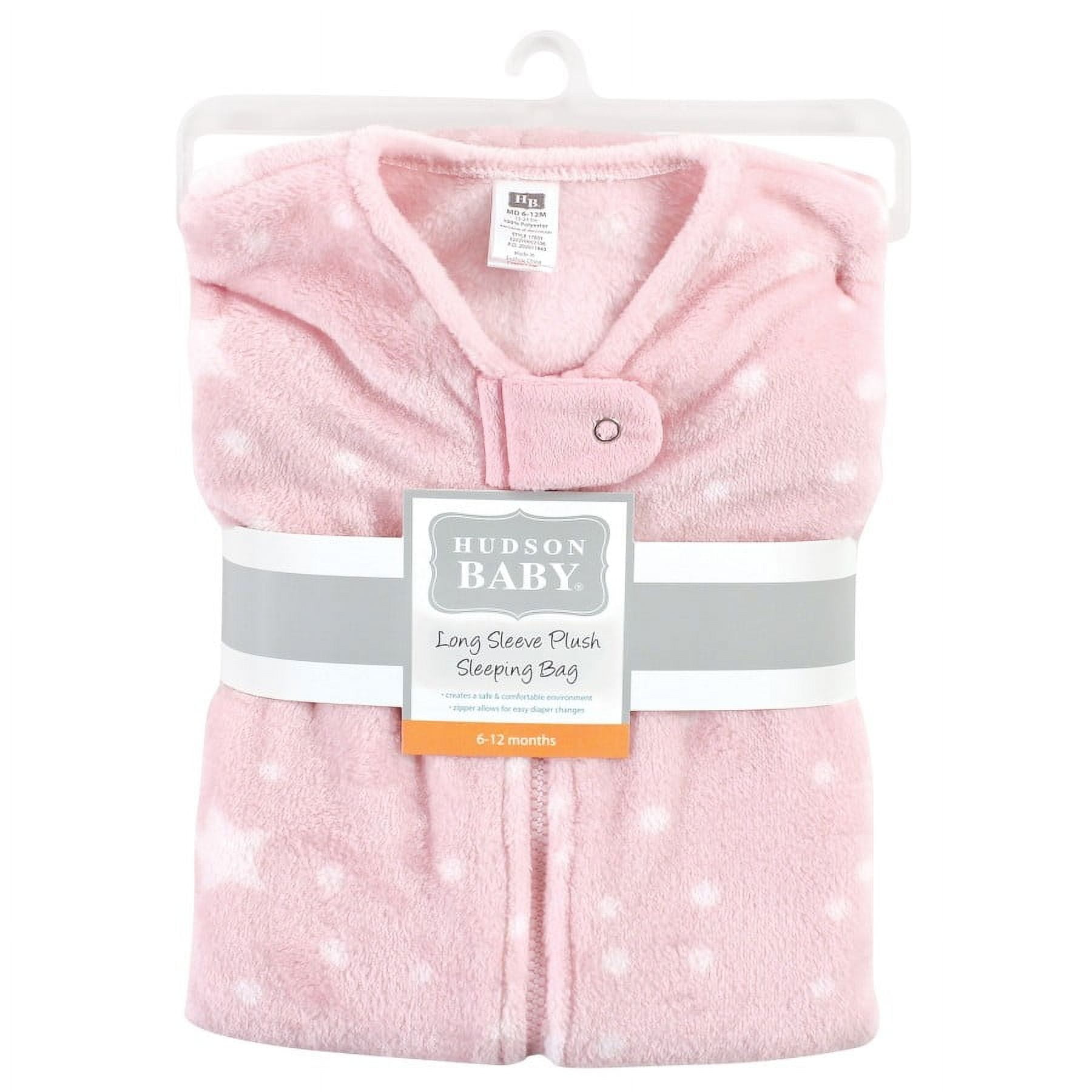 Hudson Baby Infant Girl Plush Sleeping Bag, Sack, Blanket, Long-Sleeve Night Sky, 18-24 Months