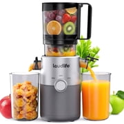 Cold Press Juicer, 5.4" Large Feed Chute Slow Masticating Juicer, High Juice Yield, Ultra Quiet, Easy Clean, BPA Free, Ideal Self-Feeding Juicer for Whole Fruits & Vegetables, Gray