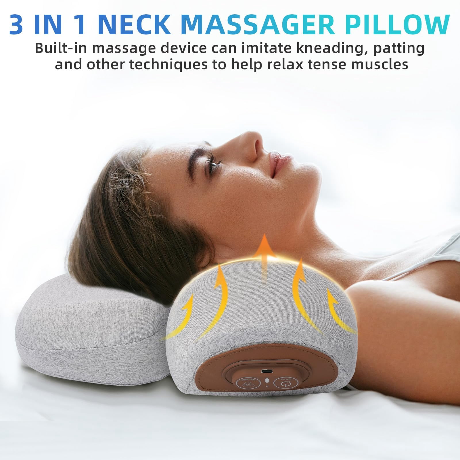 Zahazoho 3-in-1 Memory Foam Neck Pillow with Heat Therapy, Ergonomic  Cervical Hump Corrector for Neck Pain Relief, Gray