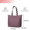 thumbnail image 4 of Black and Pink Checkerboard Pattern Travel Tote Bags for Women Carry On,Large Weekender Bags for Women Travel,Multi Functional Duffle Bag for Work,Shopping,Sports, 4 of 5