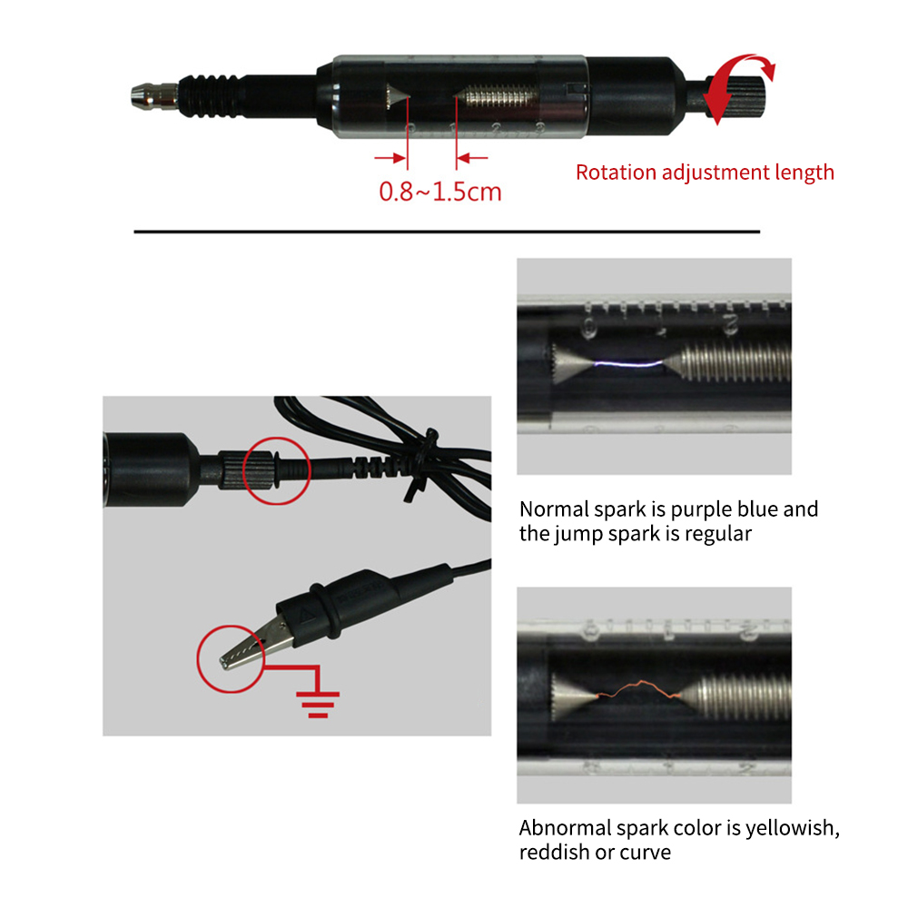 Car Spark Plug Tester Ignition Tester Automotive High Voltage Diagnostic Tool Adjustable Spark Detector Gauge Car Accessories - image 3 of 3