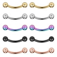 thumbnail image 3 of 10 piercings curvos de acero inoxidable 16L para ceja, oreja y ombligo 6mm, 3 of 3