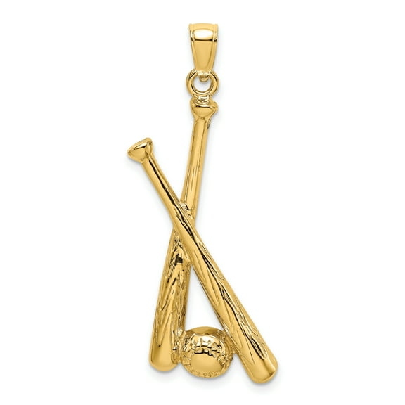 FJC Finejewelers 14k Yellow Gold Baseball Bats Ball Charm