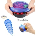 thumbnail image 2 of 6-Piece Silicone Stretch Lids - Various Sizes Reusable Rubber Covers for Bowls, Cups, Pots (Universal), 2 of 4