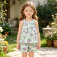 thumbnail image 2 of CAICJ98 Toddler Baby Summer Clothes Girl 3 6 12 18 Months 2T 3T 4T 5T Girls Outfits Cute Dinosaur Tank Tops+Shorts Outfits Lightweight Elastic Cotton Short Sets (Purple,12-18 Months), 2 of 5