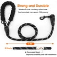 thumbnail image 5 of TiokMc 5FT Rope Dog Leash for Medium & Large Dogs up to 150lbs, Padded Handle, Reflective Threads, Durable Braided Nylon, Strong Metal Clasp Black, 5 of 7
