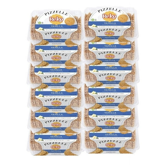 12 Packs - Reko Vanilla Pizzelle Authentic Italian Style Waffle Cookie, 7 Ounce Each