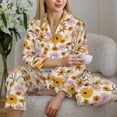 thumbnail image 6 of Haiem Boho Flowers Pattern Women’s Long-sleeve Sleepwear,Sleepwear Set,2-piece Loungewear Set,Soft PJs Comfy Nightwear with Pockets-Large, 6 of 7