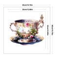 thumbnail image 2 of Hilo de bordar de algodón ecológico completo, Kit de punto de cruz de flores de taza de té de 14CT, 40x40cm, 2 of 9