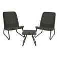 thumbnail image 1 of Keter Ensemble de Meubles de Patio en Osier de Résine avec Table d'Appoint et Chaises d'Extérieur, Gris Foncé, 1 of 13