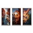 thumbnail image 2 of Designart "Nature's Beauty Sunshine in Breaking Waves III" Coastal Waves Framed Wall Art Set Of 3 - Blue Coastal Frame Gallery Wall Set For Home Decor, 2 of 6