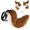 Brown, variant on Faux Fur Fox Ears Headband, Furry Dog Tail Set, Animal Costume Cosplay Accessory for Halloween Party(Pink)