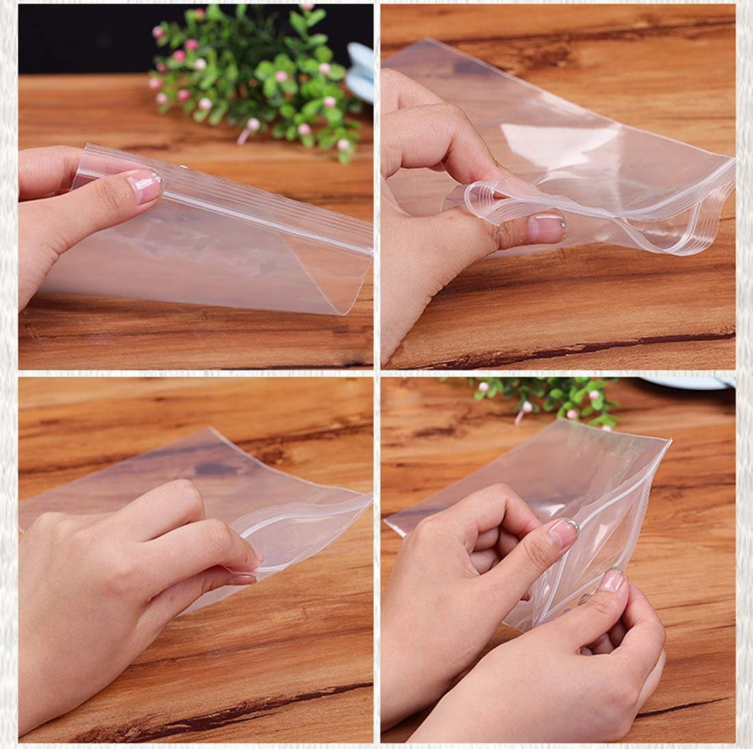 Pack of 250 Zip Lock Bags, Clear 14 x 20. Ultra Thick Seal Top Bags 14x20.  FDA Approved, 4 mil thick. Heavy Duty Polyethylene bags with Single Track  for industrial, food service