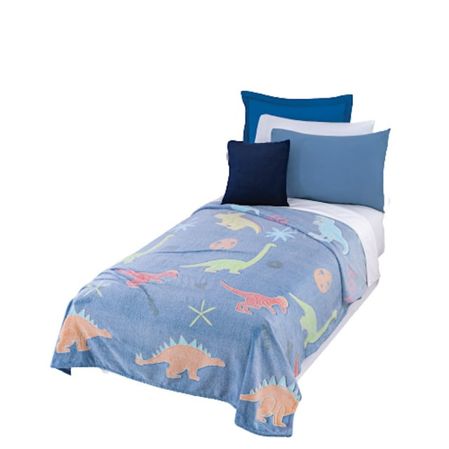 Cobertor Ligero Ultrasuave Concord Saurio Individual Azul
