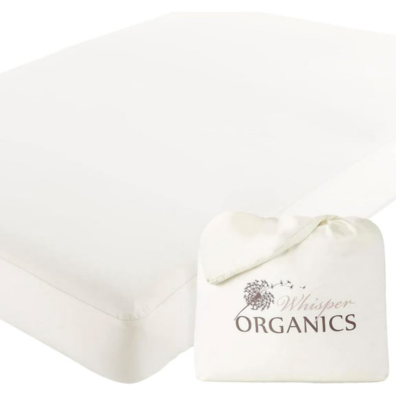 Whisper Organics Organic Waterproof Pique Knit Crib Mattress Cover