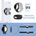 thumbnail image 2 of FreshFun 2024 Smartwatch Pulsera Deportiva Mujer Hombre Llamada Bluetooth Reloj Inteligente IP67 Correa Magnética Pantalla 1.39 Inch Monitoreo Ritmo Cardíaco Presión Arterial Sueño (2Correas), Negro, 2 of 5