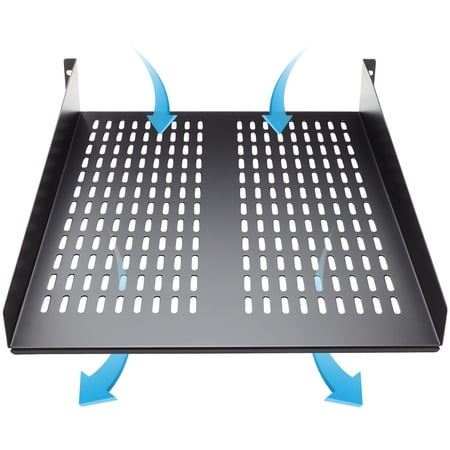 StarTech.com 2U Server Rack Shelf - Universal Vented Rack Mount Cantilever Tray for 19 Network Equipment Rack & Cabinet - Heavy Duty Steel - Weight Capacity 50lb/23kg - 22 Deep Shelf