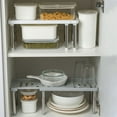 thumbnail image 3 of Expandable Cabinet Organizer Shelf, Kitchen Cupboard Organizer, Free Standing Spice Rack, Retractable Storage Racks for Bathroom, Countertop, Pantry (White), 3 of 7