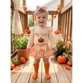 thumbnail image 4 of Loicainy Infant Baby Girl Halloween Outfit 3 6 9 12 18 Months Long Sleeve Romper Skort Headband Stockings Clothes Set, 4 of 9