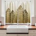 thumbnail image 2 of Ambesonne Country Kitchen Curtains, Forest Ombre Wildlife Pines, 55"x30", Sand Brown, 2 of 3
