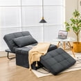 thumbnail image 3 of Gymax Canapé Convertible 4 en 1 Convertible Pouf Pliant Gris, 3 of 10