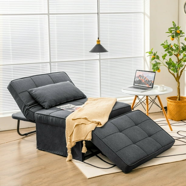 Gymax Fauteuil Multifonctionnel Convertible 4-en 1, CanapÃ©-Lit Pliable 