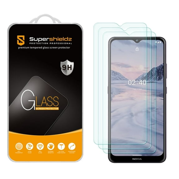 [3-Pack] Supershieldz for Nokia 2.4 Tempered Glass Screen Protector, Anti-Scratch, Anti-Fingerprint, Bubble Free