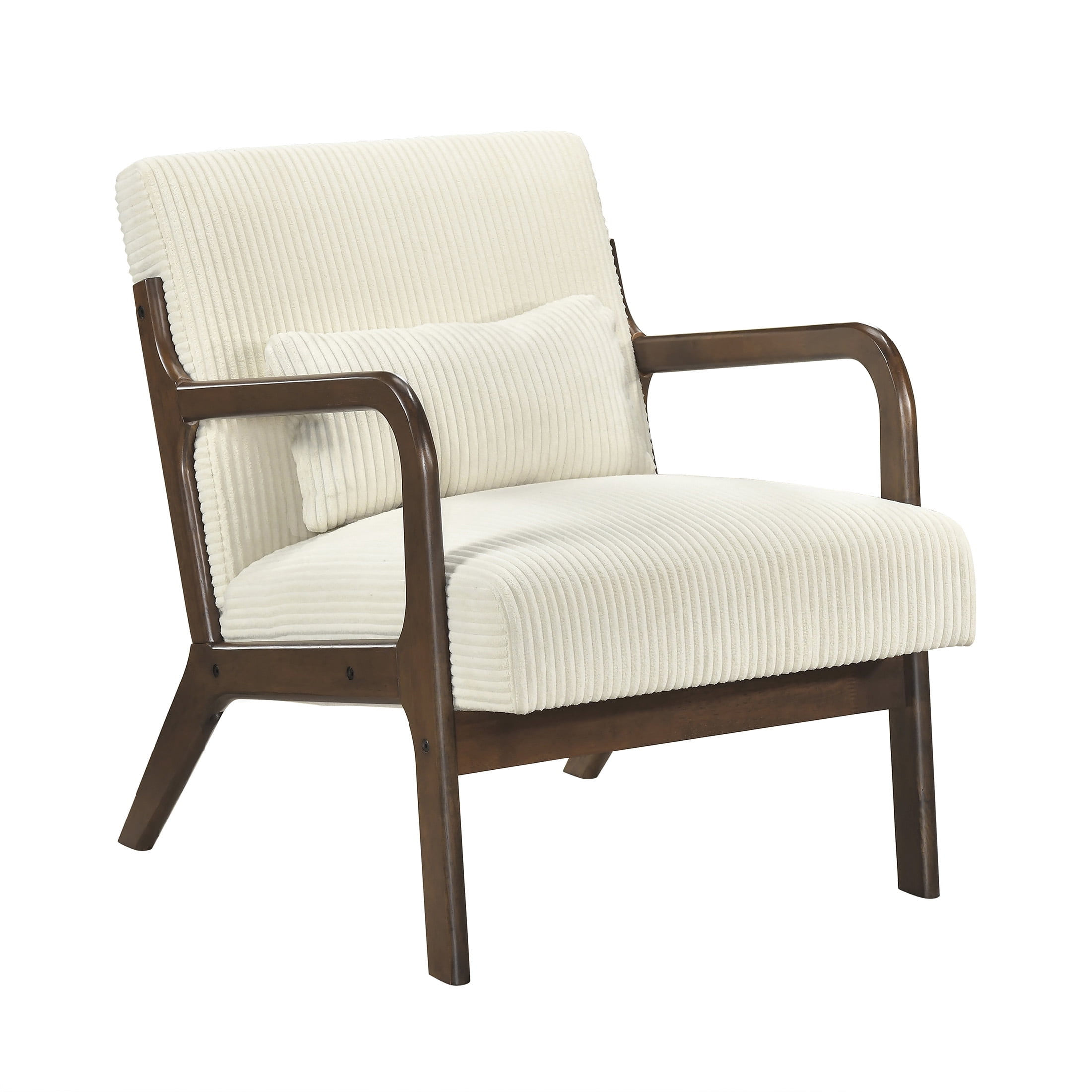 OakvillePark Cavano Wood Frame Corduroy Accent Chair, Beige