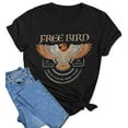 thumbnail image 4 of LINGLANG Womens Summer Tops Dressy Casual Print Top Loose Crew Neck T Shirt Oversized Tshirts, 4 of 4