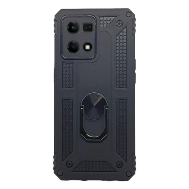 Funda Uso Rudo Con Anillo Magnético Para Oppo Reno 7 4G Negro Más 2 Micas De Cristal