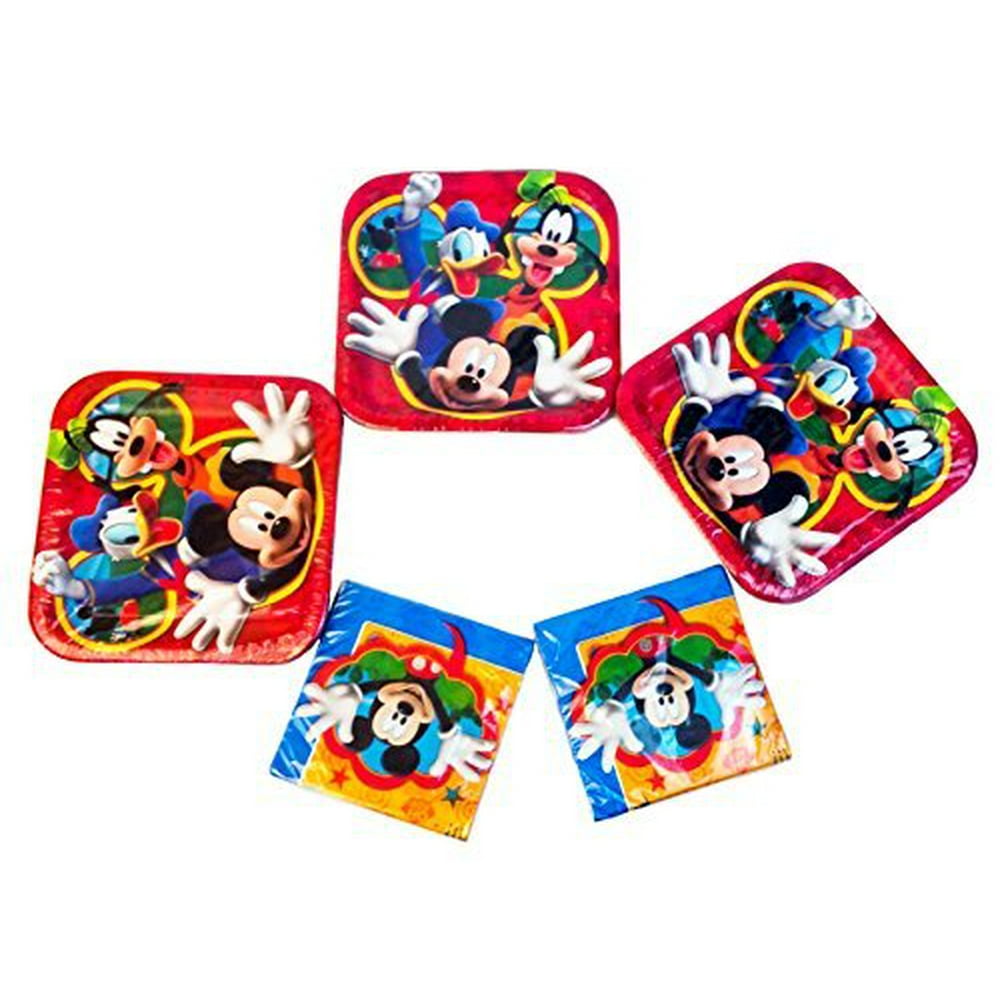 Mickey Mouse Clubhouse Playtime Square Dinner Plates 16 Plates and 16