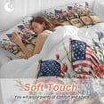 thumbnail image 4 of King 4 Piece Bedding Set 4th of July Watercolor Flower Soft Breathable Duvet Cover and Pillowcase, Vintage American Flag Duvet Cover Set Bed Sheets for Bedroom Dormitory Guest Room, 4 of 9