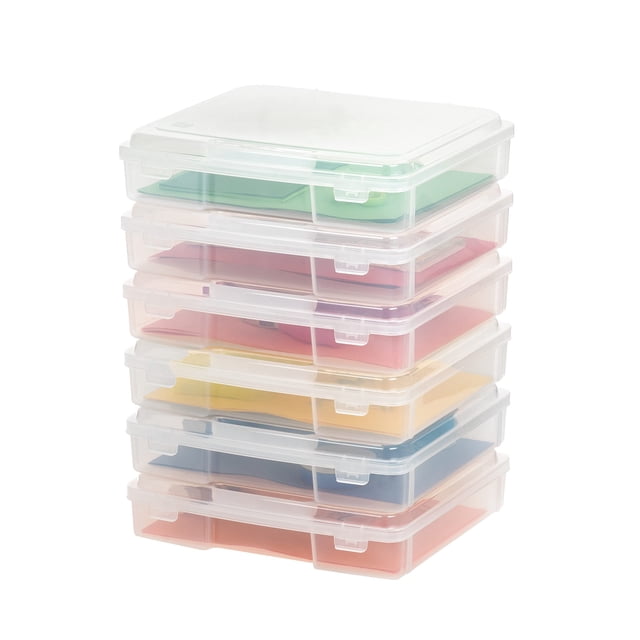 Caja organizadora Storage Craft IRIS USA, paquete de 6 unidades, portátil, transparente Iris Ohyama NA