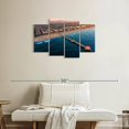 thumbnail image 2 of Elephant Stock Dock At Huntington Beach Wall Art - Horizontal Multi Panel Canvas - Living Room Wall Decor - Nautical Multi Panel - Beige And Blue Decor - 36" x 22", 2 of 4