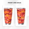 thumbnail image 4 of 20oz Car Cup Three-Piece Set Of Single Silver Edge No Smell Easy To Carry Heat Preservation For Daily Car Sports Travel Vector Camouflage Pattern Orange Red_1, 4 of 8