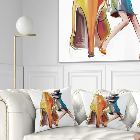 Design Art Designart In Love With High Heel Shoes Abstract Throw Pillow
