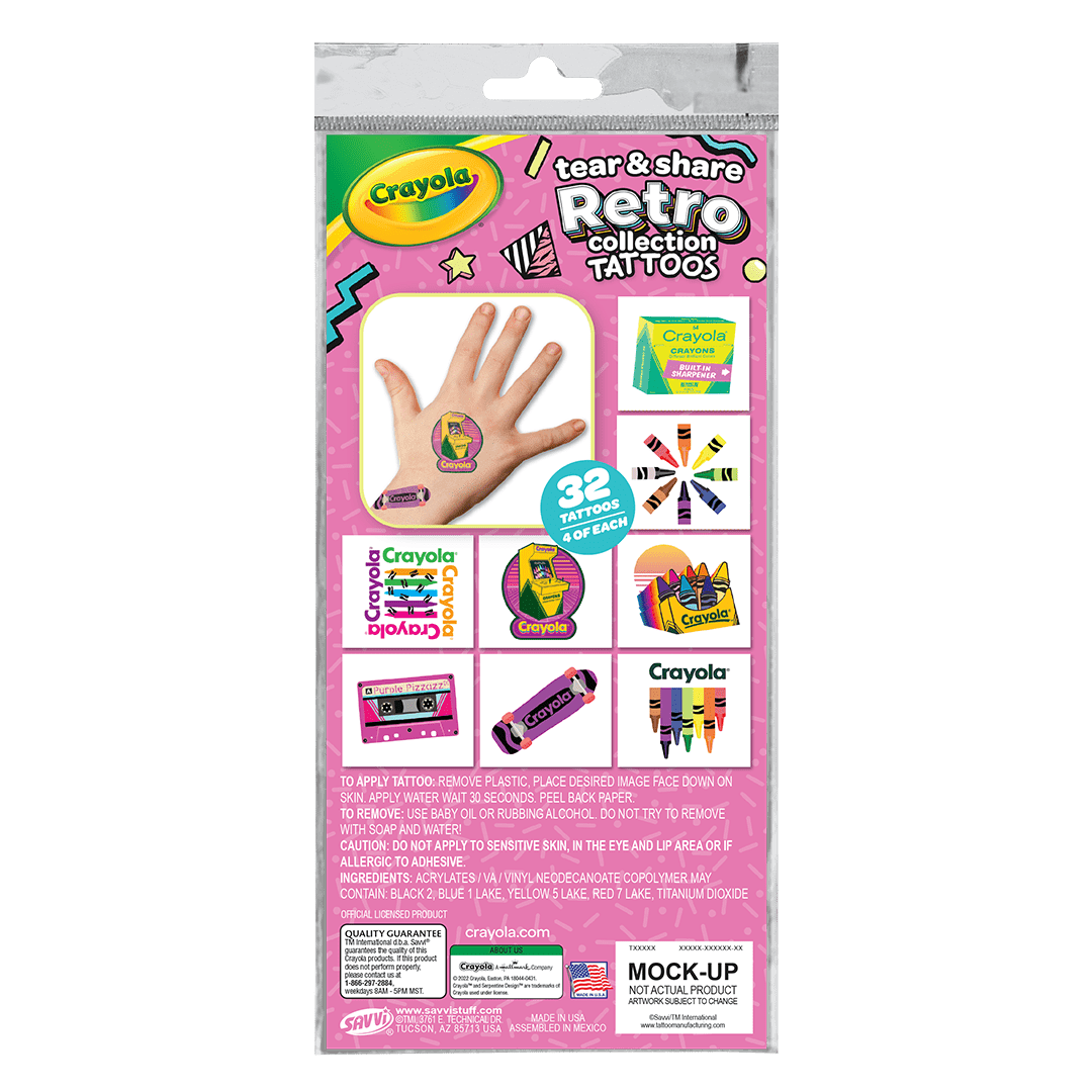 Crayola Retro Tear and Share Tattoos