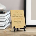thumbnail image 3 of Your hair is a reflection of your personality, let's make it shine! Table Sign with Acrylic Stand (6x8“) | Elegant Decorative Signs for Hairdressers and Stylists, 3 of 9