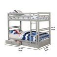 thumbnail image 5 of Benjara Transitional Twin Over Twin Bed with Attached Ladder and Drawers, Gray, 5 of 5