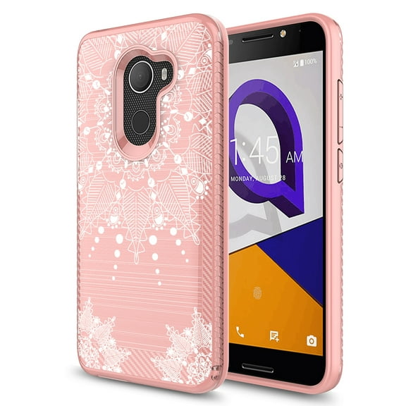 Alcatel REVVL Case (T-Mobile), Alcatel A30 Fierce (2017) Case, Alcatel Walters Case, KAESAR Shockproof Carbon Fiber Mandala Pattern Design Case Cover for Alcatel A30 Plus (Floral)