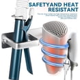 thumbnail image 4 of Soporte para secador de pelo, estación de secador de pelo, estante en espiral montado en la pared, soporte, colgador, alisador, organizador, almacenamiento por soplado (plateado), 4 of 5