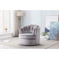 thumbnail image 2 of CAROCC Modern Akili Swivel Accent Chair Barrel Chair for Home Living Room Modern Leisure Chair Silver Grey, 2 of 7