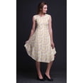 thumbnail image 3 of Bimba Robe d'Été Droite Sans Manches pour Femmes, Jaune, à Imprimé Floral de Roses, Longueur Genou - Petit, 3 of 6