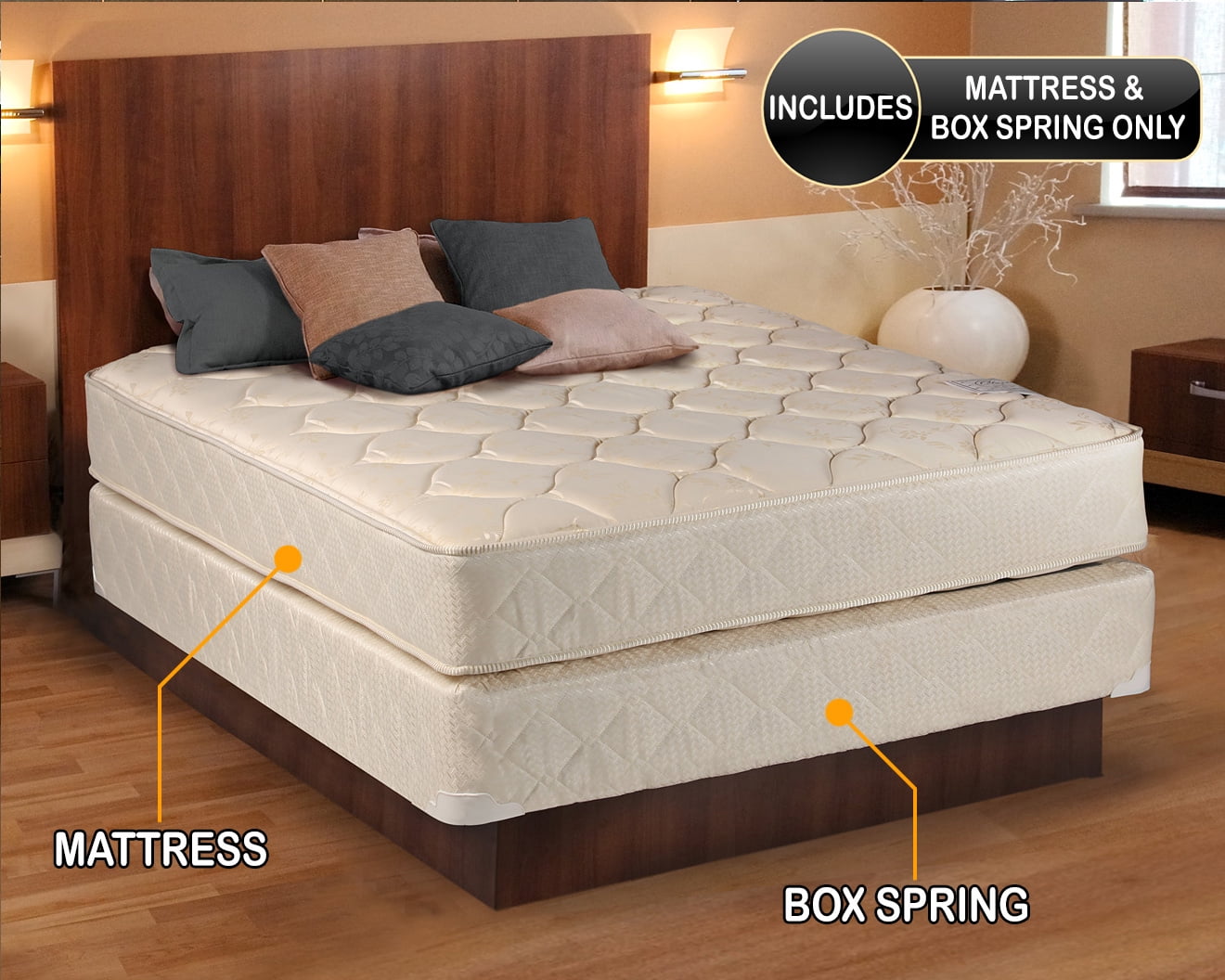 Gentle Firm Comfort Two Sided Mattress - Queen 60"x80"x9" Mattress and Box Spring Set - Fully Assembled No Set Up Required, Longlasting, Good for your back, Superior Quality by Dream Solutions USA